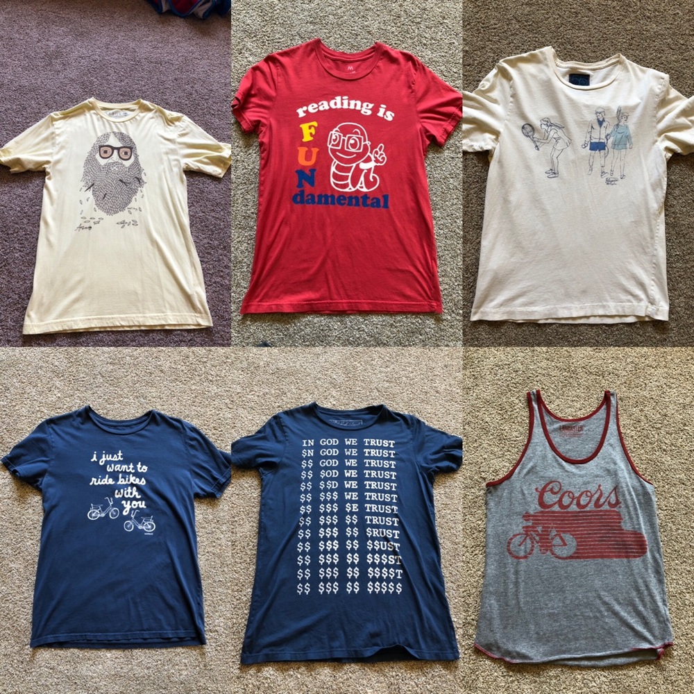 6 men’s print t-shirt bundle